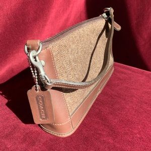 Coach Leather & Tweed Wristlet